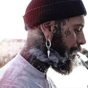 Silver Stainless steel spike earring